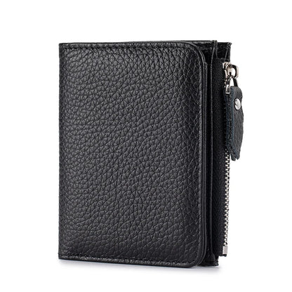 Women’s Genuine Leather Slim Wallet — RFID Blocking Bi-Fold with Card Holder & Coin Pocket