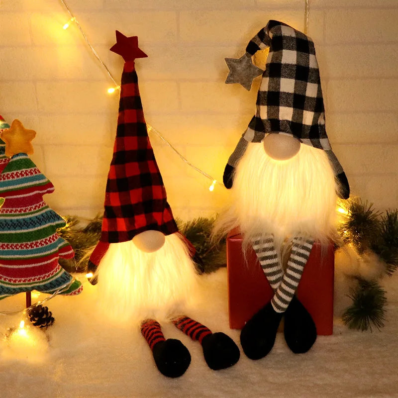 20/30cm LED Faceless Elf Gnome Doll — Christmas & New Year Light-Up Decoration for Home, Kids Gift 2025
