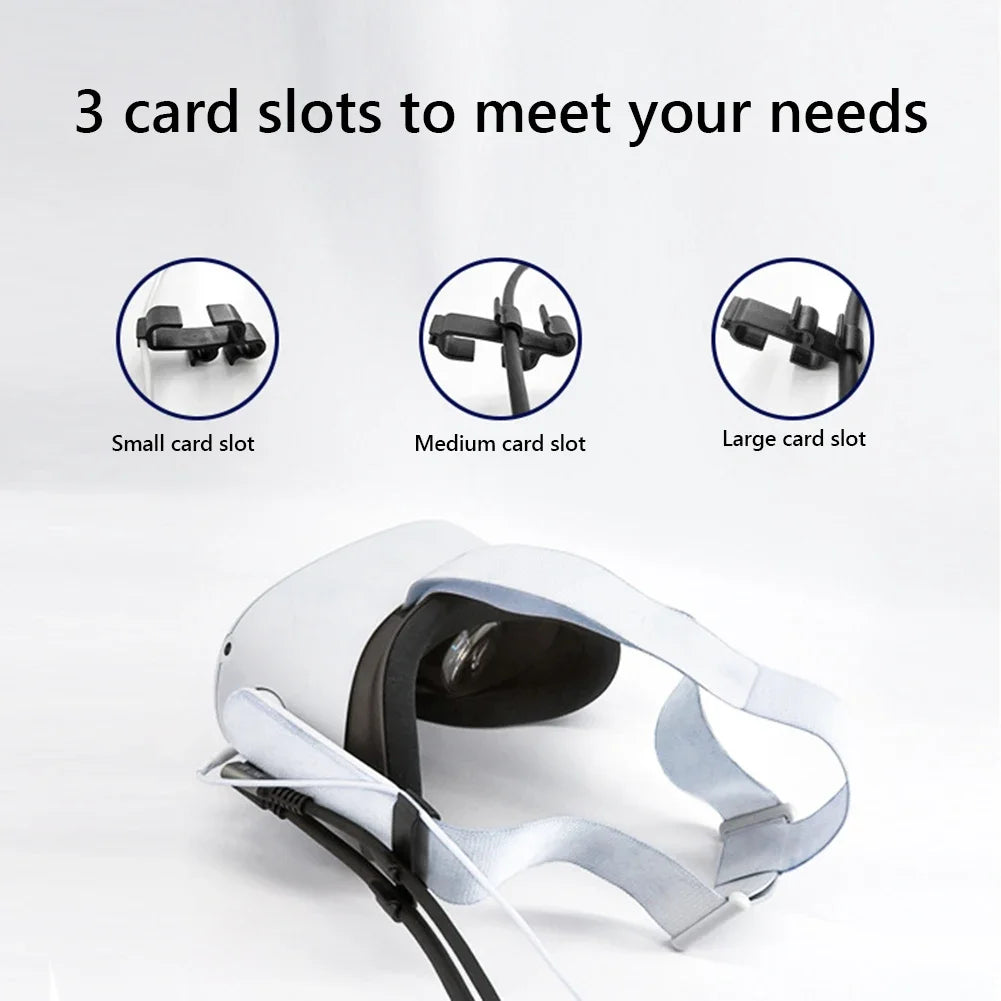VR Data Cable Organizer – Wire Winder Clips & Buckle for Oculus Quest 2/Pico 3, Earphone Cord Holder