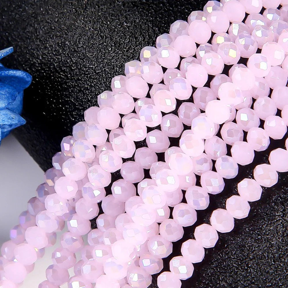 4mm/6mm/8mm Round Crystal Glass Beads – Faceted Spacer Loose Beads for DIY Jewelry Making & Needlework Craft Accessories