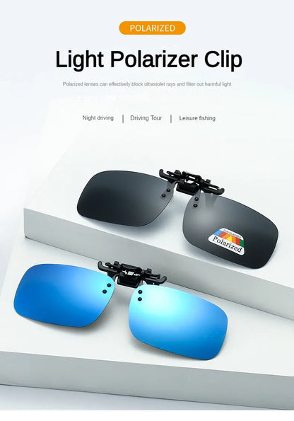 Polarized Clip-On Sunglasses – HD UV400 Driving & Night Vision Glasses Shades