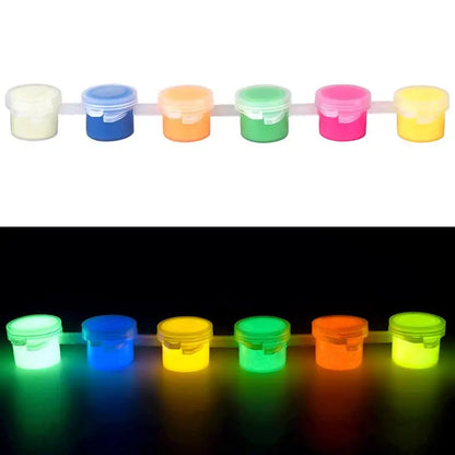 6 Colors Fluorescent Pigment Set - Glow-in-the-Dark Luminous Paint for Epoxy Resin & Acrylic DIY Festival Party Supplies