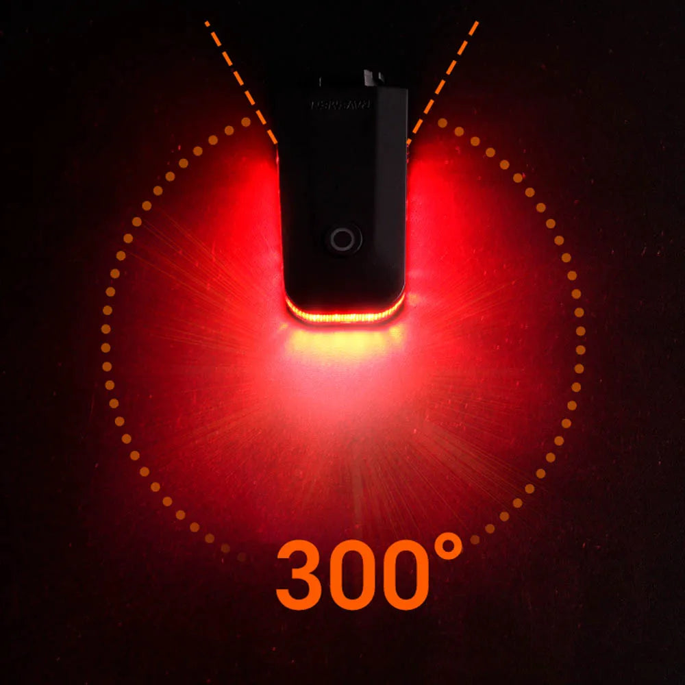 RAVEMEN CL01 Bike Taillight - USB Rechargeable LED Rear Light with Brake Sensor & Side Visibility