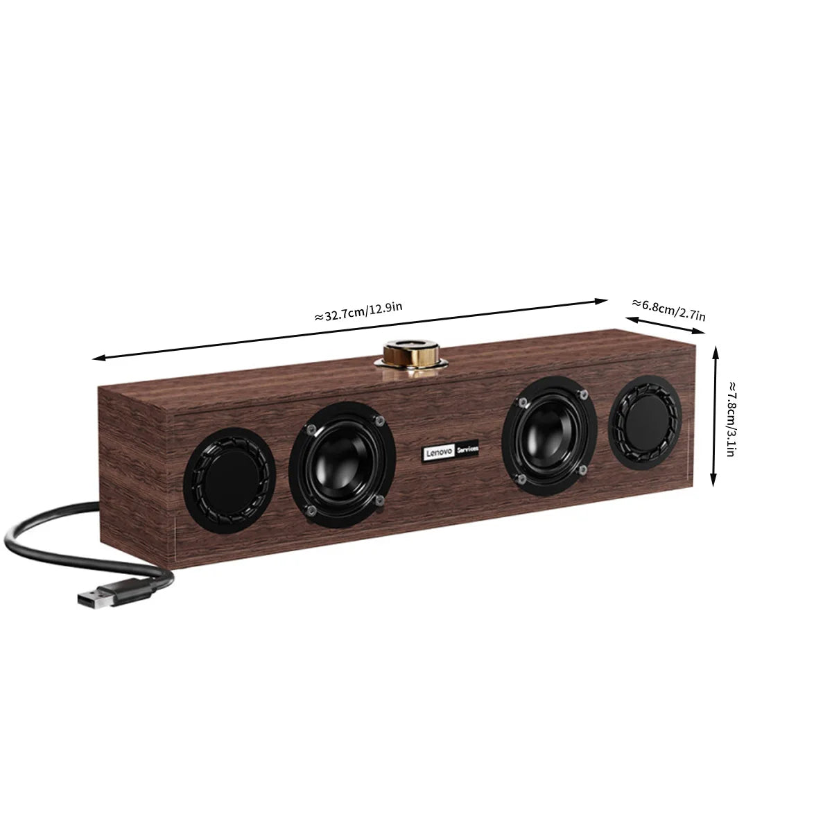 Lenovo C02 Multimedia Speaker - Bluetooth & Wired Dual-Mode Retro Speaker with Subwoofer