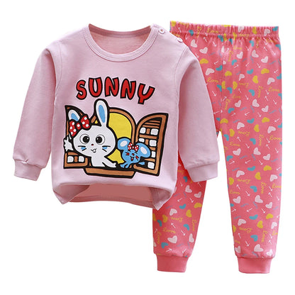 Cute Cartoon Unicorn Kids Pajama Set – Soft, Warm & Durable Unisex Sleepwear for Autumn Everyday Wear