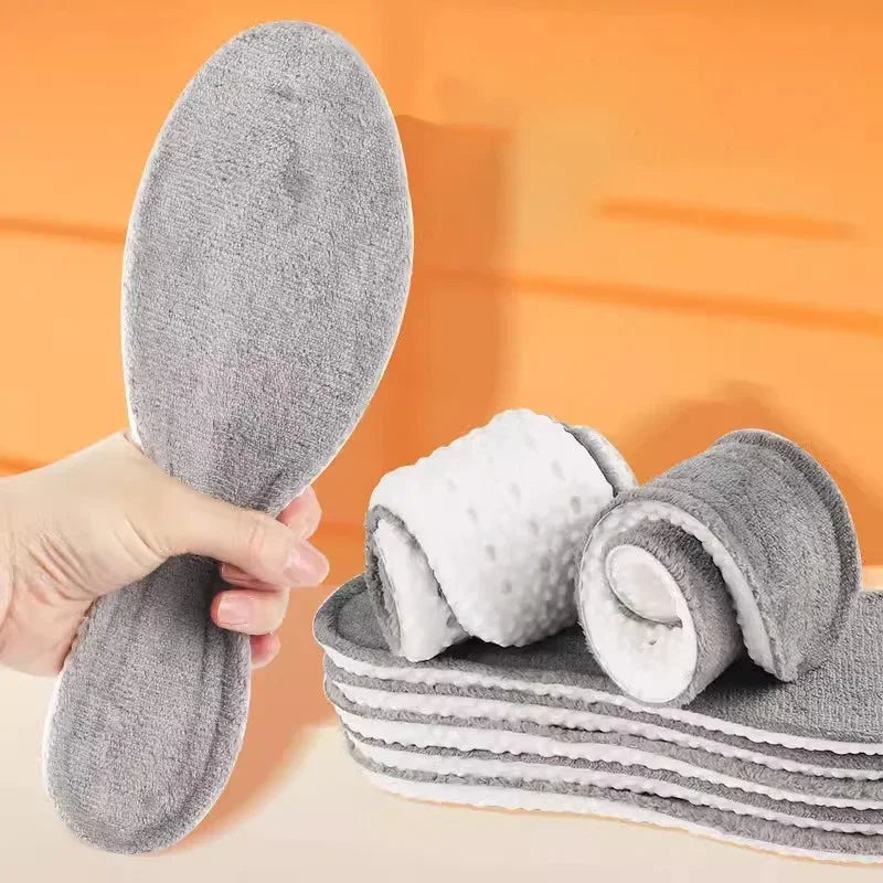 2PCS Self-Heating Thermal Insoles – Winter Warm Wool Memory Foam Shoe Pads for Men & Women Sports Shoes