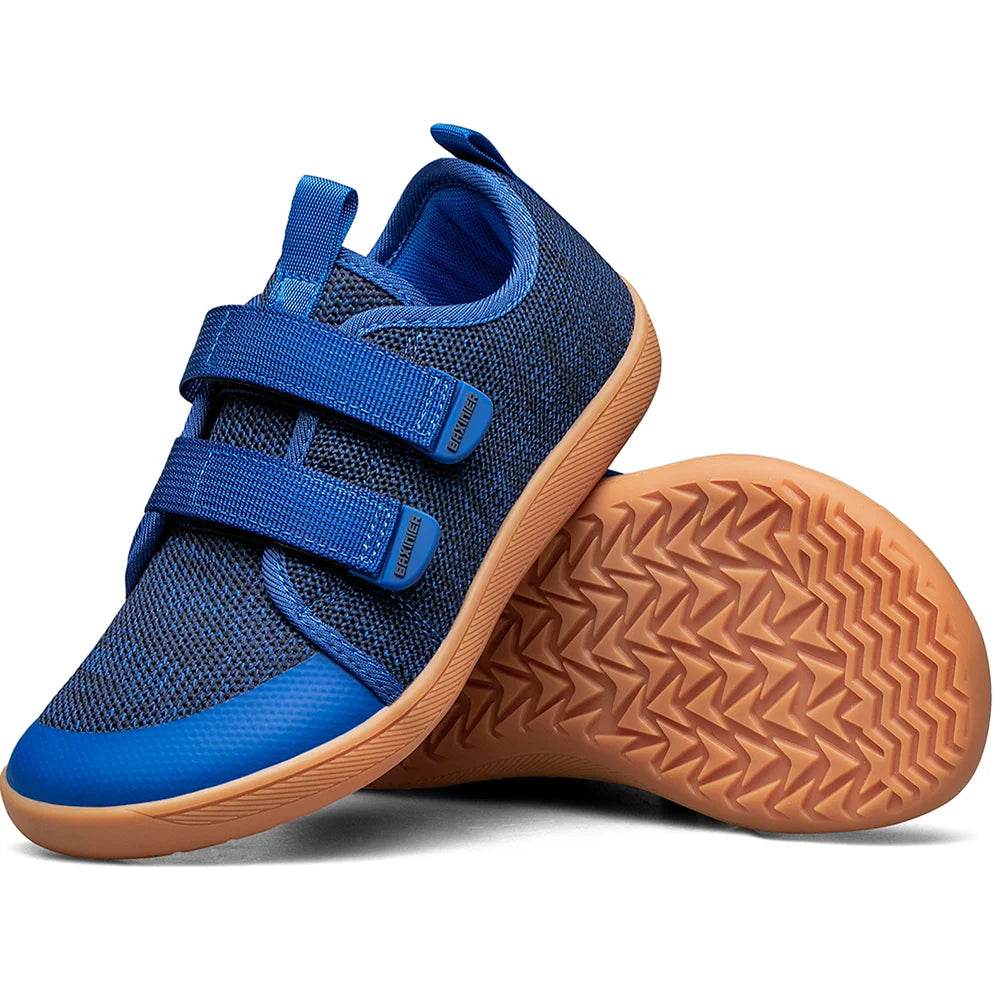 Kids Barefoot Sneakers – Breathable Wide Toe Knitted Mesh Shoes for Boys & Girls, Non-Slip Fashion Walking Cross Trainers
