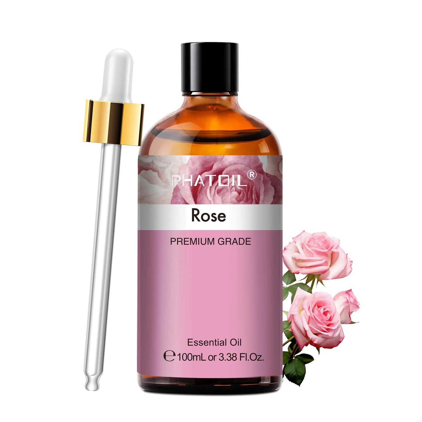 PHATOIL 100ml Aromatherapy Essential Oil Set – Lavender, Rose, Vanilla, Eucalyptus, Sandalwood & Pine Needles for Diffusers & Candle Making