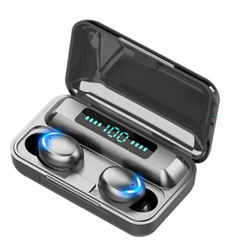 TWS F9-5 Bluetooth Earphones Wireless Sports Headphones with Mic, Hifi Stereo & Hearing Aid Feature