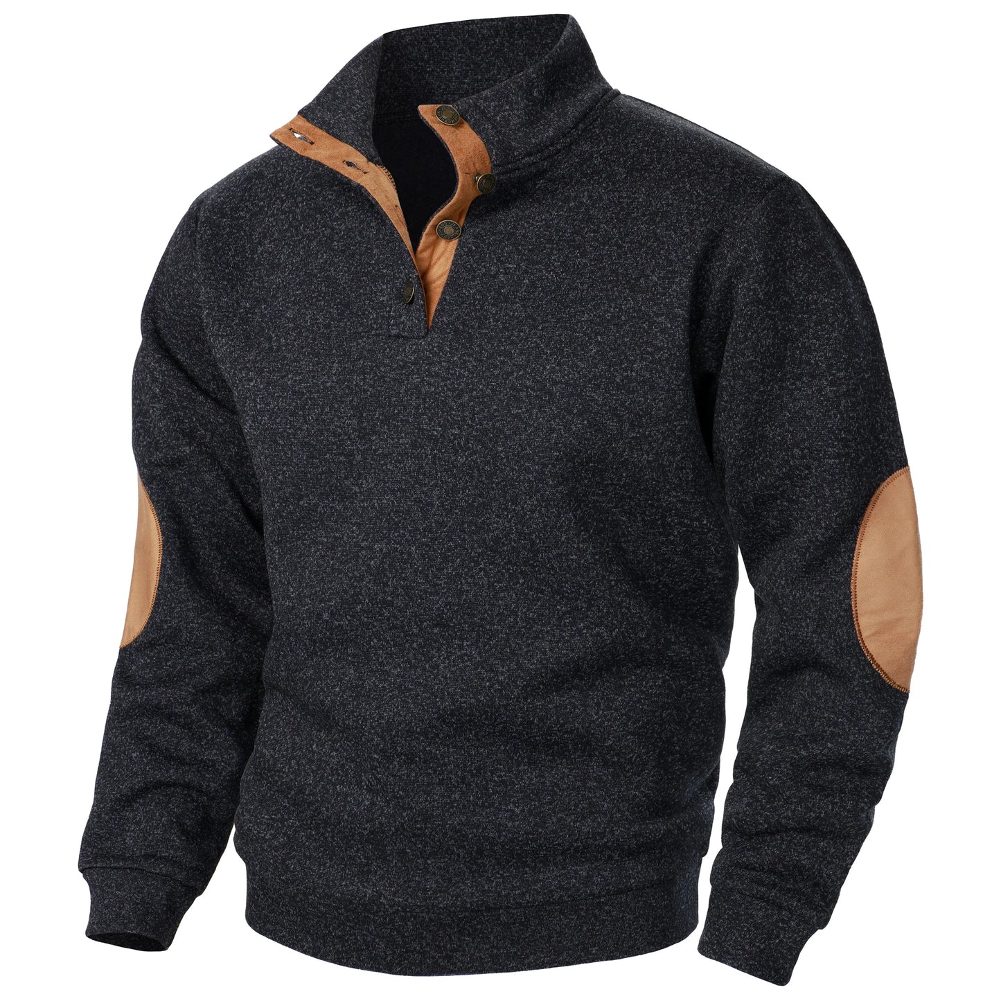 Men's Stand Collar Knit Sweater - Autumn Winter Long Sleeve Casual Knitted Pullover Top