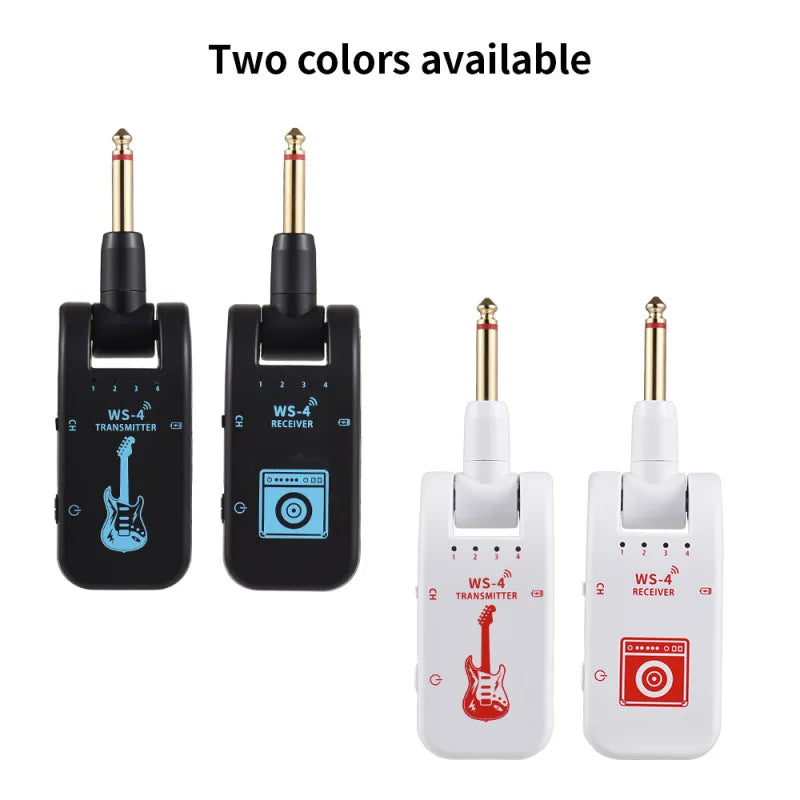 2.4G Wireless Guitar System – Rechargeable Transmitter & Receiver for Electric Guitar and Bass, Plug & Play Real-Time Transmission