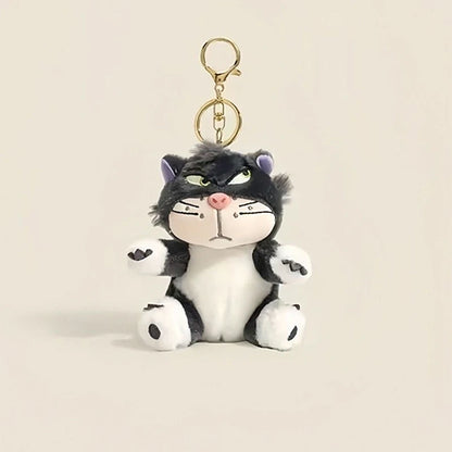 Funny Lucifer Cat Plush Keychain - 12cm Cross-Eyed Kitten Bag Pendant Doll