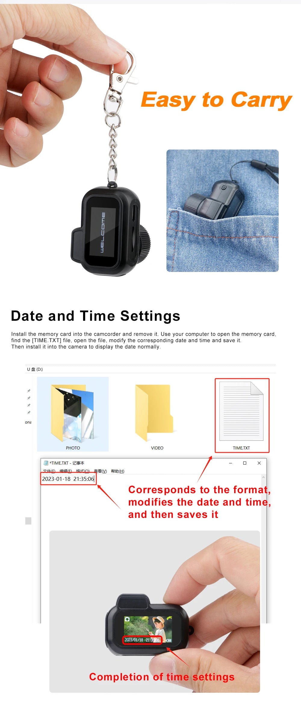 2025 New Mini DV Camera Y4000 HD 1080P – Portable Pocket Audio Video Recorder with Screen for Kids & Students
