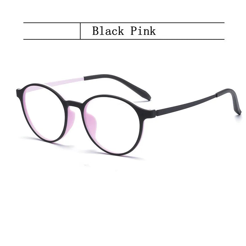 Ultra-Light Retro Round Glasses Frame for Men & Women, TR90 Titanium Fashion Eyewear for Daily Office & Everyday Wear