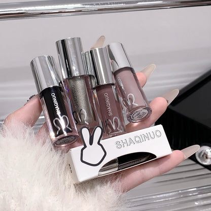 SHAQINUO Water Light Mirror Lip Gloss - Pearlescent Sparkling Moisturizing Lip Oil for Glossy Lips