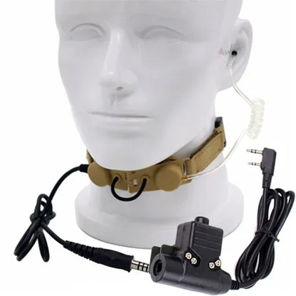 Z Tactical Throat Mic Headset - Z003 Air Tube Earpiece With U94 PTT For BaoFeng And Two Way Radios