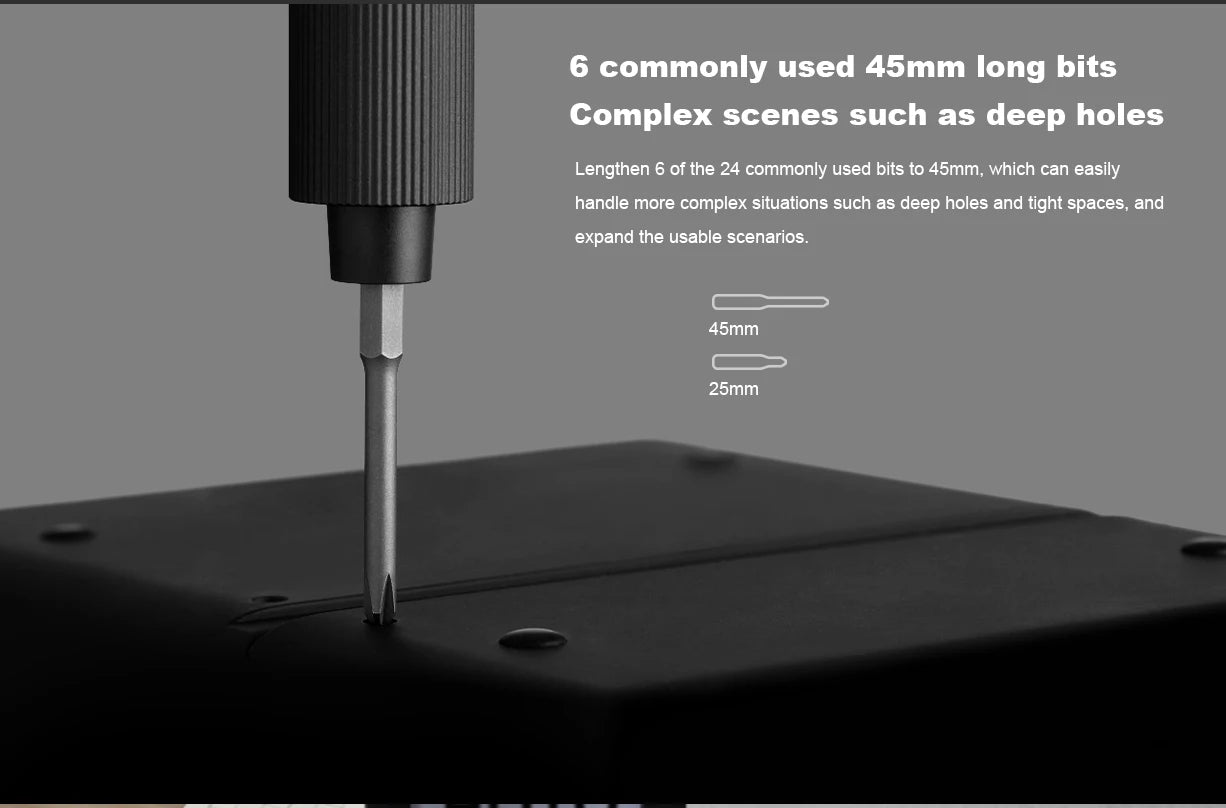Xiaomi Mijia Electric Precision Screwdriver Kit – 24 Magnetic Bits, Power Tool Set for Smart Home, PC & Phone Repair