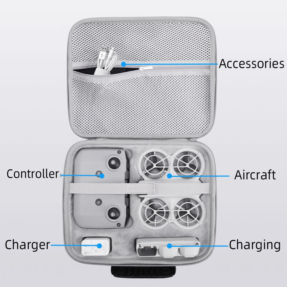 Carrying Case for DJI NEO Drone – Hard PU Waterproof Travel Case for Fly More Combo & Accessories