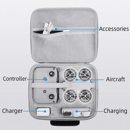 Carrying Case for DJI NEO Drone – Hard PU Waterproof Travel Case for Fly More Combo & Accessories