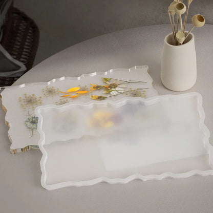 Large Rectangle Resin Tray Silicone Mold - DIY Epoxy Tea Plate Coaster Craft Making Mold