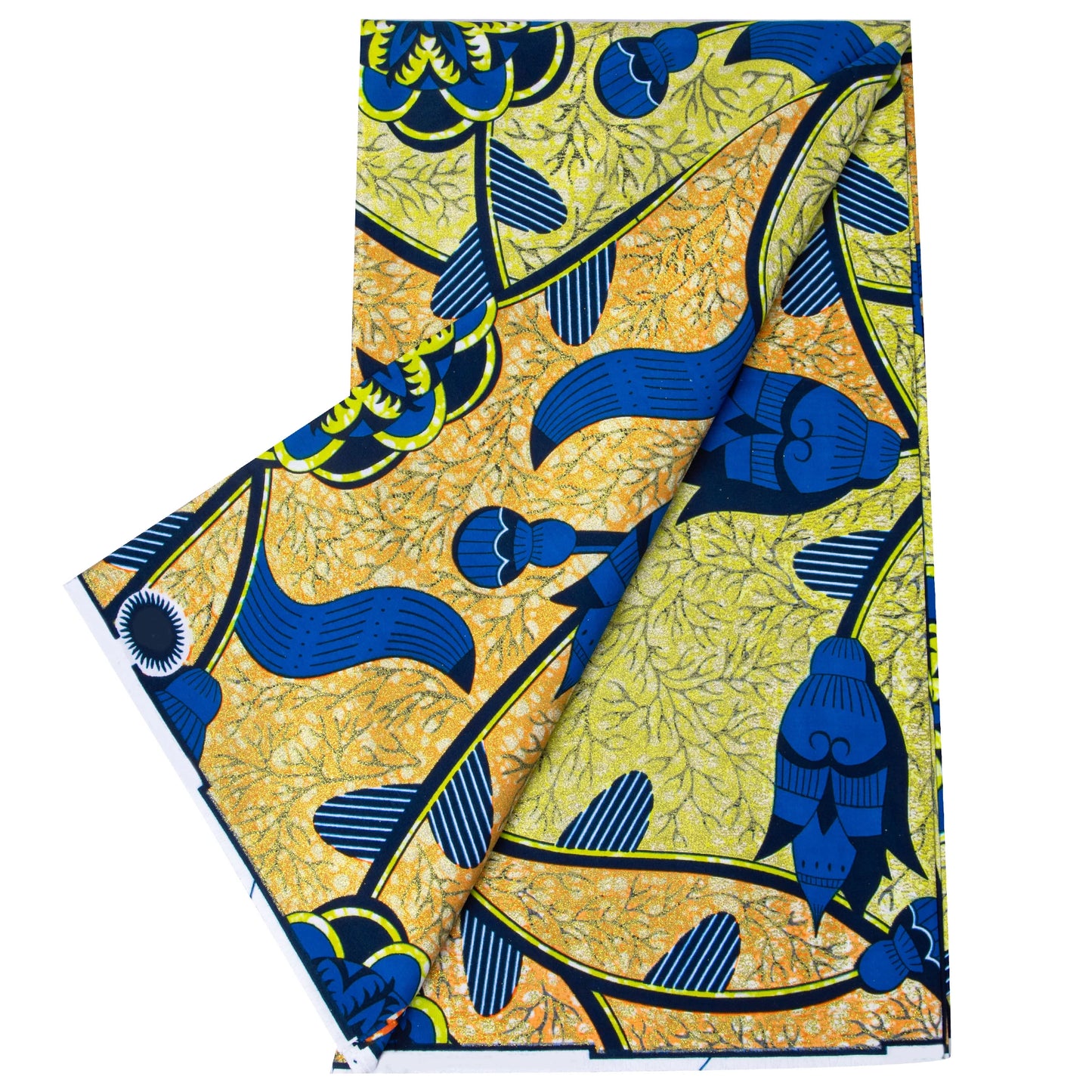 Shine African Ankara Wax Fabric - 6 Yards 100% Cotton Hot Stamping Print for Party Dresses, Sewing & Crafts