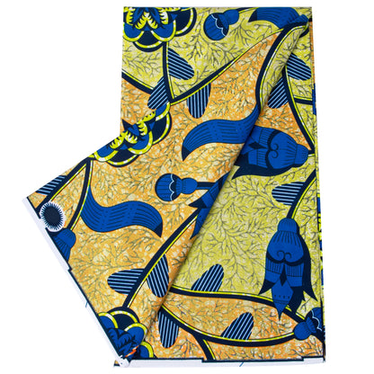 Shine African Ankara Wax Fabric - 6 Yards 100% Cotton Hot Stamping Print for Party Dresses, Sewing & Crafts