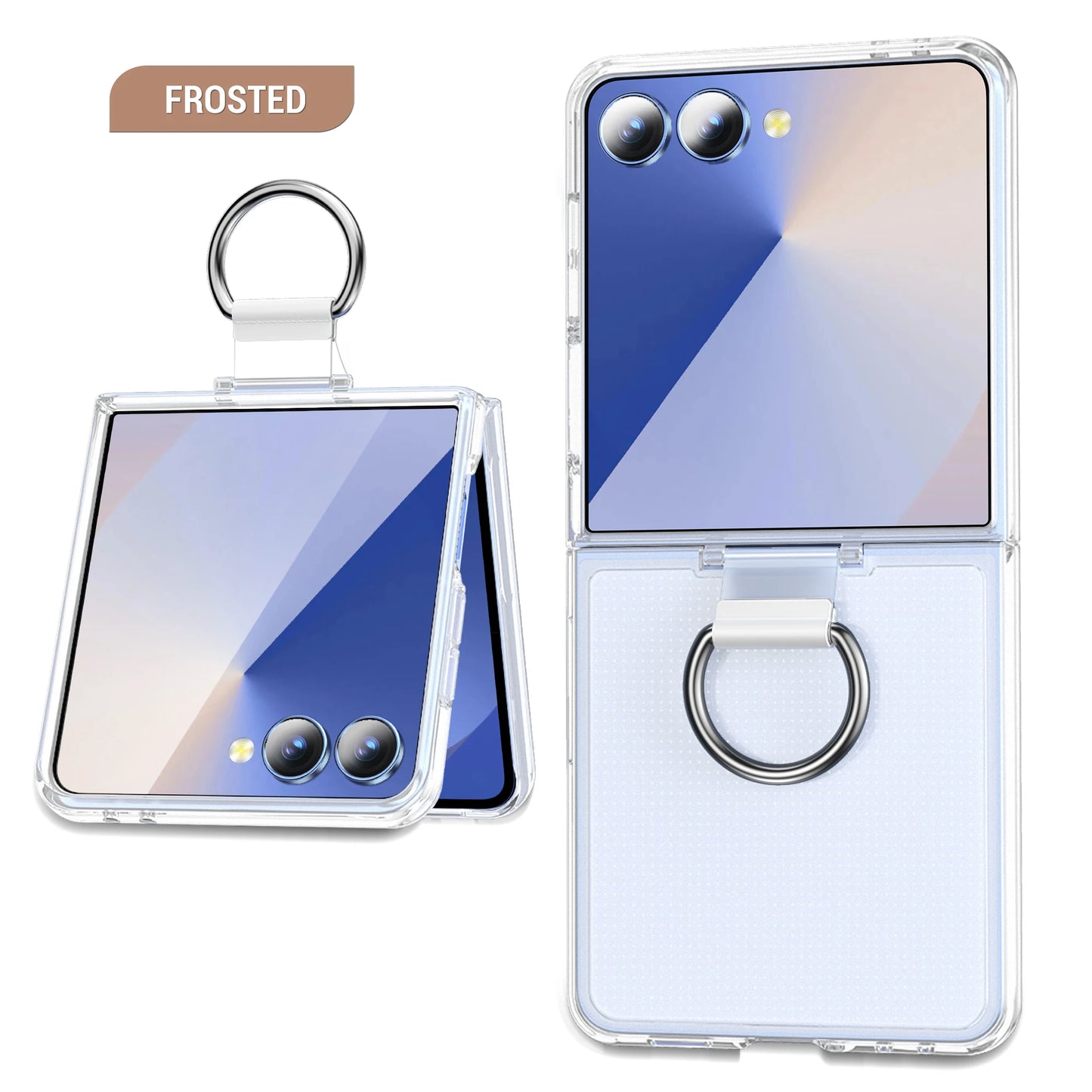 Shockproof Ring Holder Case for Samsung Galaxy Z Flip 7/6/5/4/3 5G - Hard PC Armor Protective Back Cover