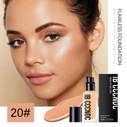 Flawless All-Day Waterproof Concealer & Foundation – 6-Color Full Coverage Moisturizing Makeup for Women