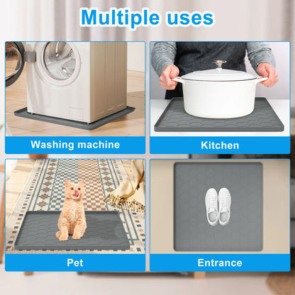 Mini Fridge & Appliance Silicone Mat 60x60cm – Non-Slip Drip Pan with Raised Edges for Floor Protection