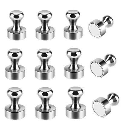 10pcs Super Strong Neodymium Magnetic Pushpins | Durable Steel Magnet Thumbtack | Ideal for Refrigerator & Whiteboard