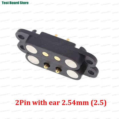 2A DC Magnetic Pogo Pin Connector - 2–8 Pin Spring-Loaded Male/Female Power Socket, 2.5/2.54/2.8mm Pitch, 1–5 Sets