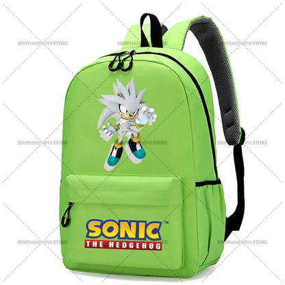 Cartoon Sonic Backpack — School Bag for Kids & Teens Featuring Amy, Rose & Shadow Characters, Perfect Gift for Boys