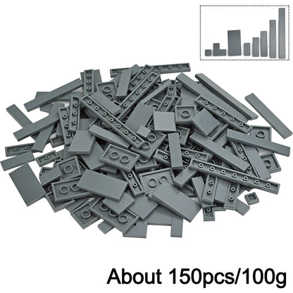 150-Piece DIY Building Blocks Set - Multicolor Flat Tile Construction Parts for Creative Educational Play and Crafts
