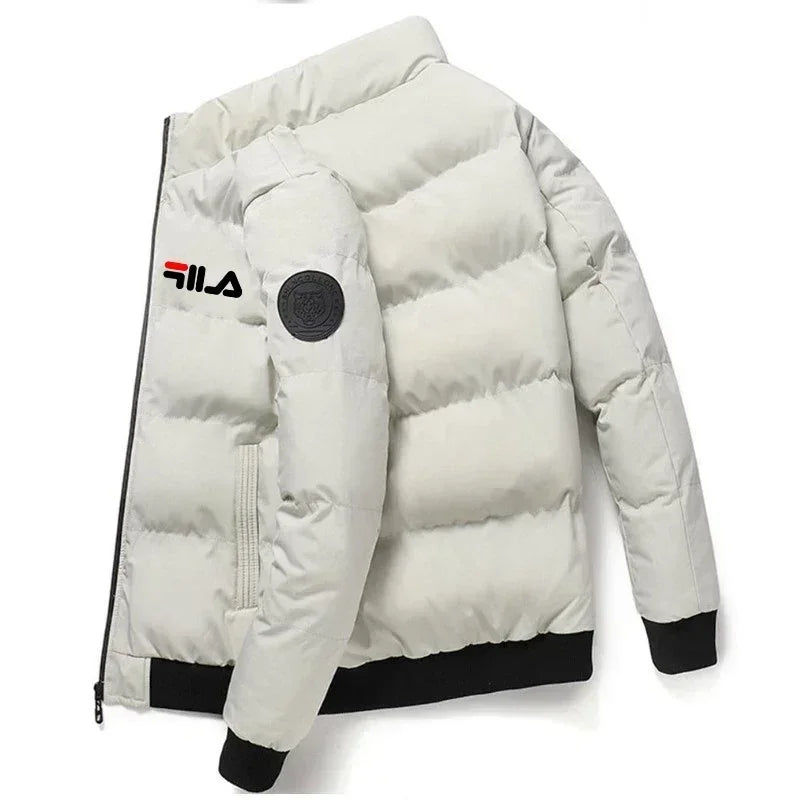 Men's Autumn Winter Short Jacket - Lightweight Cotton-Padded Stand Collar Zipper Coat for Outdoor Casual Wear