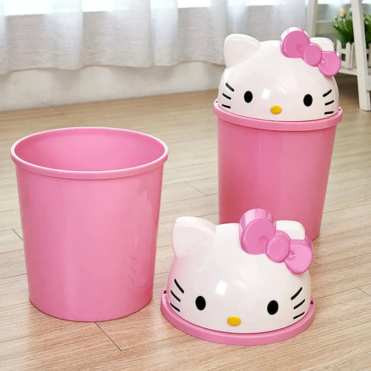 New Sanrio Hello Kitty Kawaii Dustbin – Trash Can for Living Room, Bedroom & Toilet