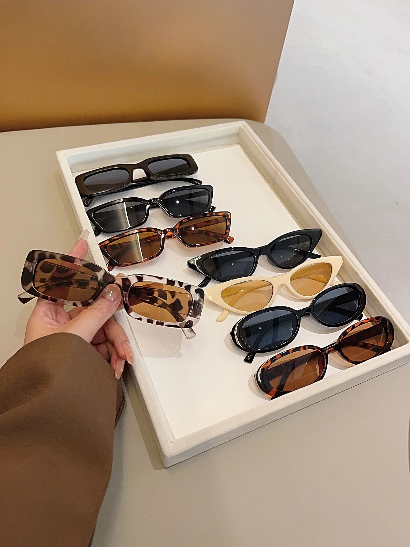 8Pcs/14Pcs Women’s Fashion Glasses Set - Mixed Chic Black Tortoiseshell & Leopard Frame Eyewear Gift Collection