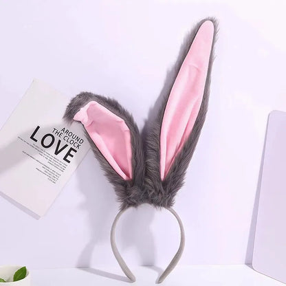 Cosplay Rabbit Police Ear Headband - Cute Plush Bunny Ears Dress-Up Hair Accessory