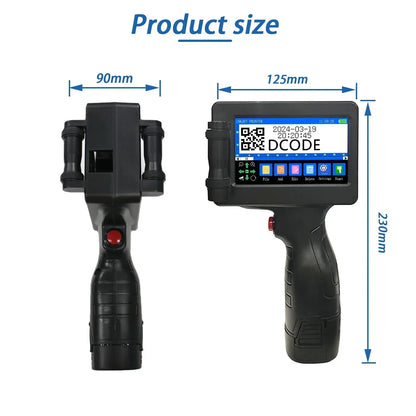 DCODE 1755PLUS Portable Handheld Inkjet Printer – 12.7mm Text, QR, Barcode, Logo & Date Printing Machine