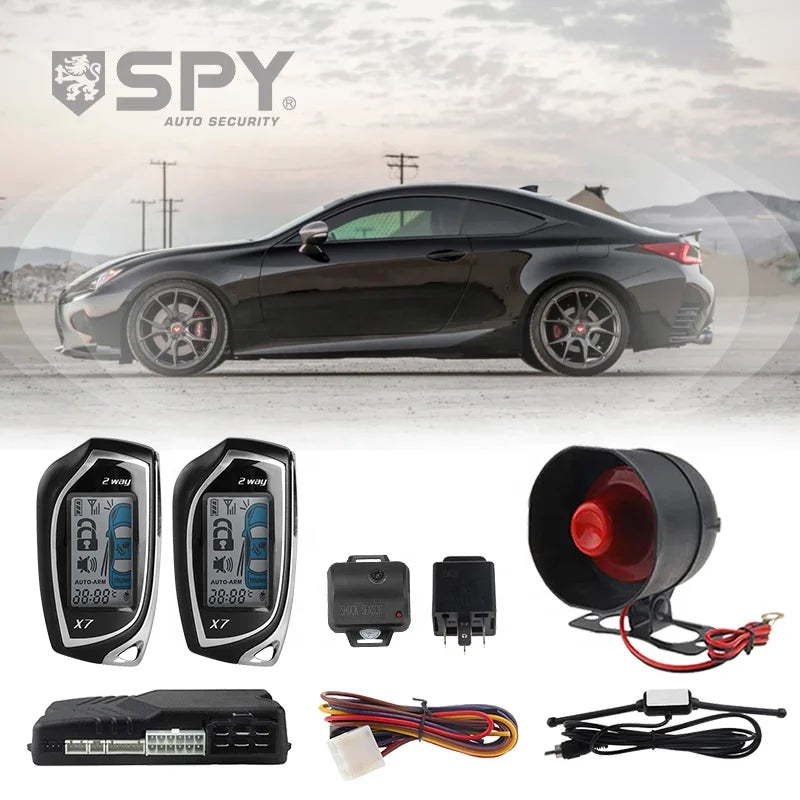 SPY Two-Way LCD Car Alarm System – Remote Smart Engine Start & Keyless Entry Security System for Vehicles