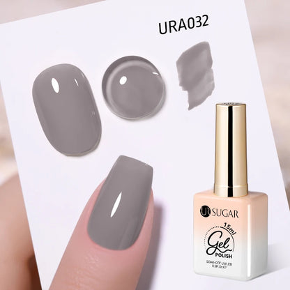 UR SUGAR 15ml Jelly Milky White Gel Polish – Translucent UV Soak Off Nail Art Varnish Semi-Permanent Fashion Nail Color
