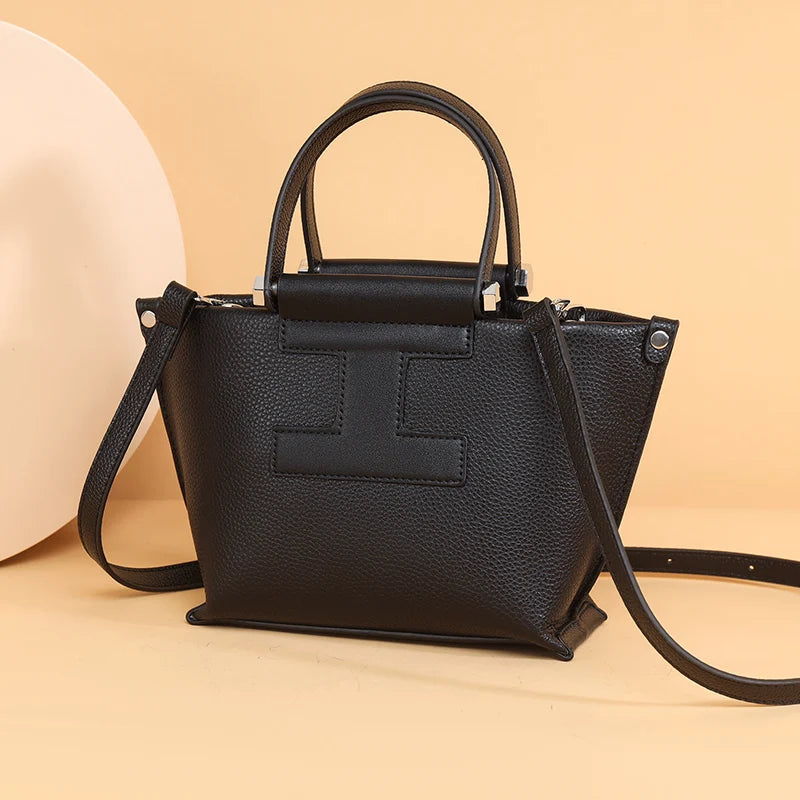 Luxury Cowhide Women’s Tote Bag – High-Quality Genuine Leather Shoulder and Crossbody Handbag, Fashionable Sac A Main