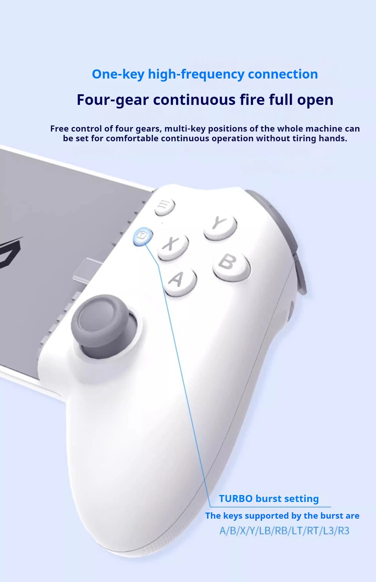 Memo S3 Gamepad Type-C Mobile Controller – Hall Effect Stretch Handle, Joystick for Android, PS Cloud Gaming, Customizable
