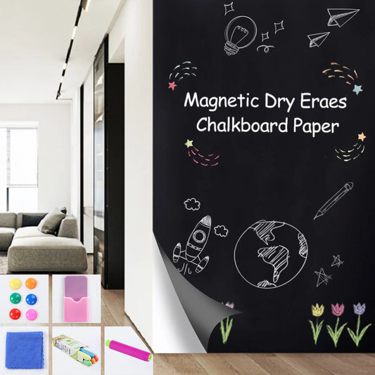 Magnetic Dry Erase Chalkboard Contact Paper – Soft Whiteboard Wall Sticker for Home Office & Teaching