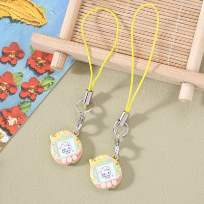 Mini Tamagotchi Alloy Keychain Pendant - Kawaii Miniature Virtual Pet Charm for Phones, Dolls and DIY Decorations
