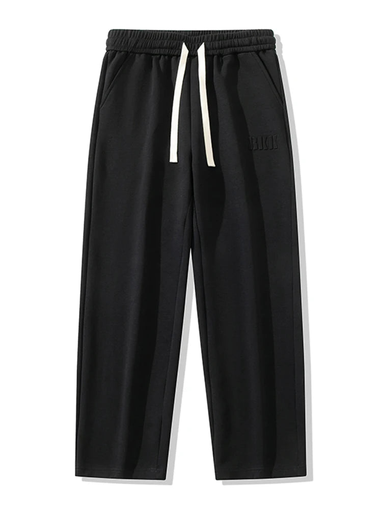 Men’s Wide Leg Cotton Sweatpants – Straight Fit Drawstring Casual Sports Track Pants, Big Size up to 8XL
