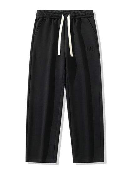 Men’s Wide Leg Cotton Sweatpants – Straight Fit Drawstring Casual Sports Track Pants, Big Size up to 8XL