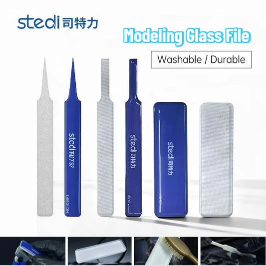 Stedi 2.0 Upgraded Glass File – Washable & Durable Model Polishing Tool for Nub Mark Removal, Grinding & Sanding for Hobby Modelers