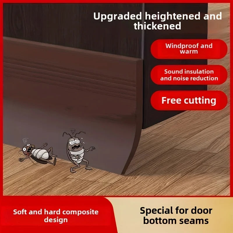 YITAPE Door Bottom Seal Strip - 1M Self-Adhesive Silicone Weatherstrip for Soundproof, Windproof & Dustproof Protection