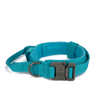 Durable Nylon Pet Dog Collar & Leash Set – Reflective Tactical Training Collar for Large Dogs