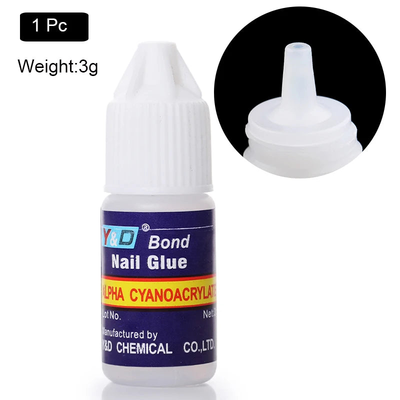 10g Fast Drying Nail Glue - Adhesive for False Nails, Glitter, Acrylic, Rhinestone Decoration, and Nail Extensions